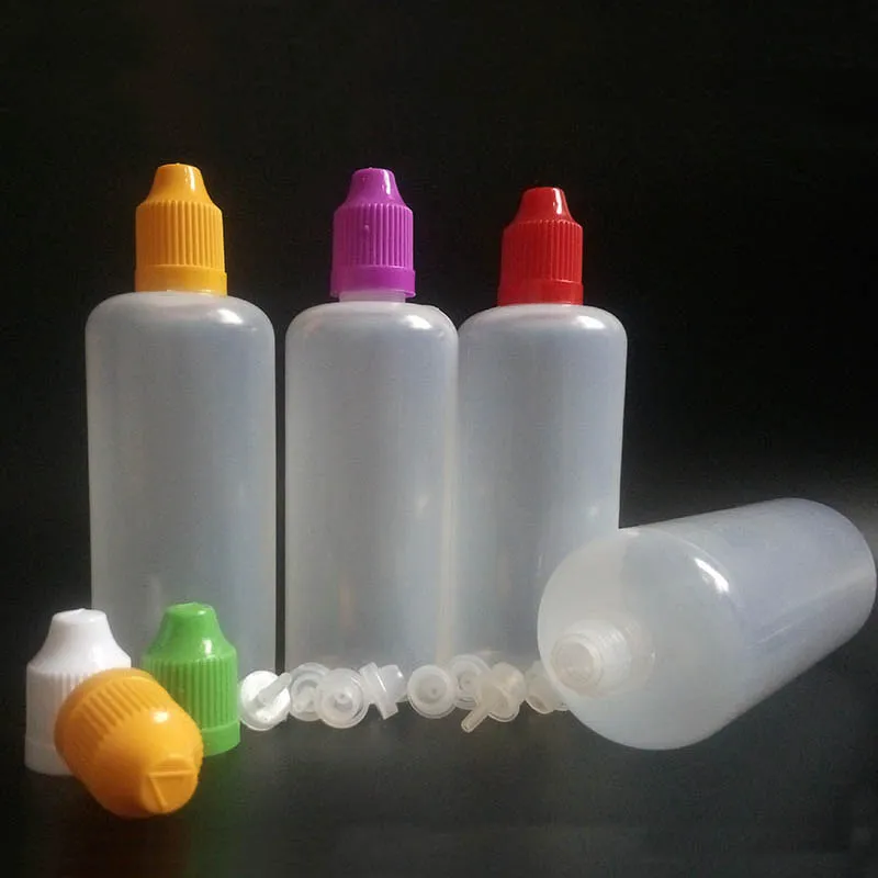 500pcs Soft PE 100ML Plastic Dropper Bottle Empty E juice liquid Bottles With Childproof Cap and Long Thin Tip for vape