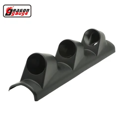 Dragon gauge 52mm Car A pillar (left cab) hand drive column Black Triple Gauge Holder Gauge Pods volt gauge pods