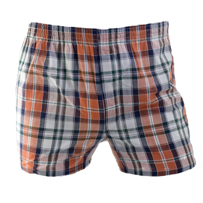 10pcs/Lot Boxer Men Underpants Plaid Underwear Man Cotton Loose Woven Men\'s Family Panties Comfort Male Shorts Boxers For Men