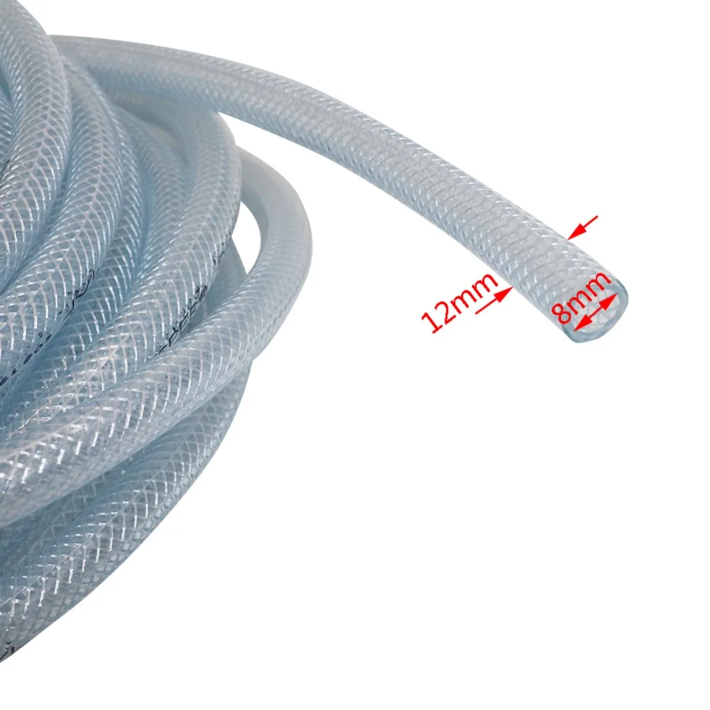 5m/10m PVC Braided Reinforced Hose Garden Lawn Irrigation Flexible Soft Pipe Agriculture Watering 8*12mm Tube Reticulated Tubing