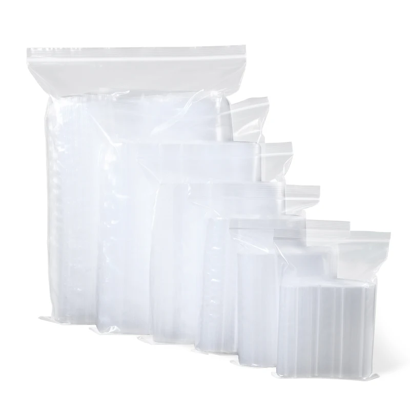 Zip Lock Sacos para Jóias, Pequeno Saco De Zíper De Plástico, Ziplock Embalagem, Armazenamento Opp Embalagem Sacos, 8C, 11 Tamanhos, 100Pcs