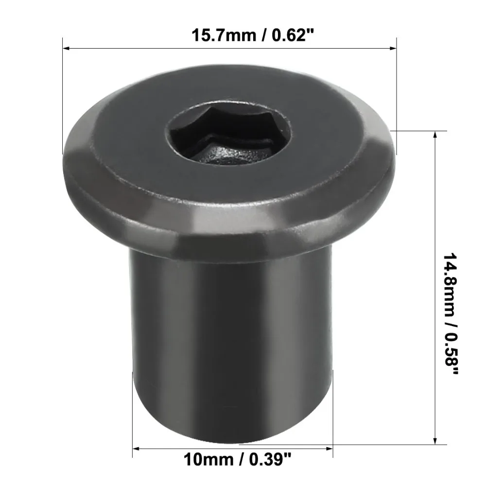 Uxcell 30pcs/lot M8x10/12/18mm M6x/15/17/22mm Iron Nickel Plated Rivet Hex Socket Head Insert Nut Screw Post Furniture Fittings