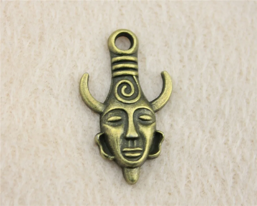 30pcs/lot 32*19mm bronze or silver Ox Man Head charm Pendants DIY jewelry for bracelet necklace earring