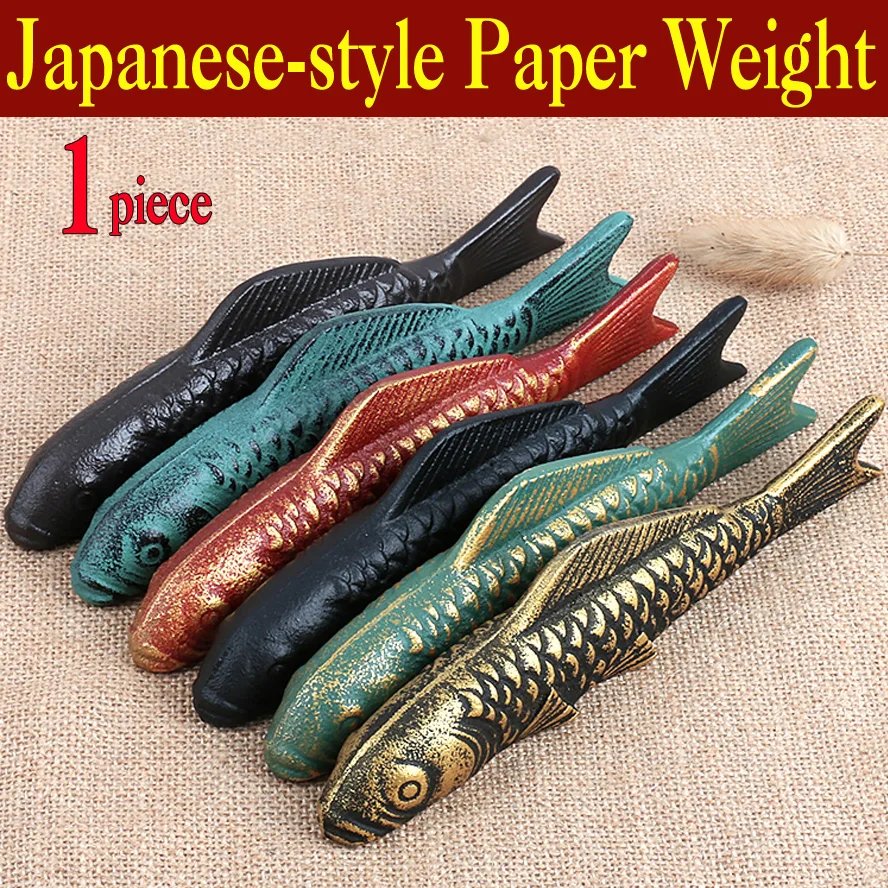 1 piece Japanese-style Paper Weight for Painting Calligraphy Cast iron Fish Paperweight Chinese Painting Supplies