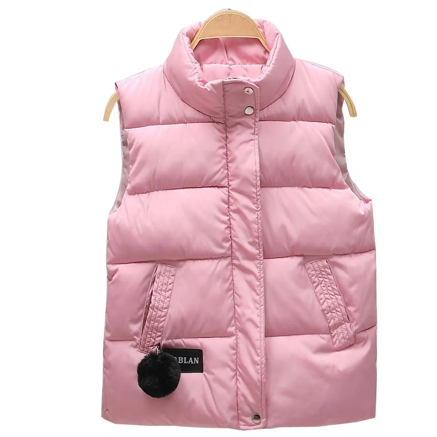 New Fashion Winter Vest For Women Collar Sleeveless Short Coat Women Jacket Waistcoat Female  Autumn Women Clothing