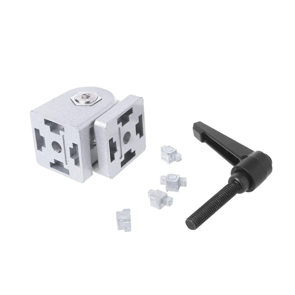 Zinc Alloy Flexible Pivot Joint Connector with Handle Corner Hinge for Aluminum Extrusion Profile 3030S/4040S