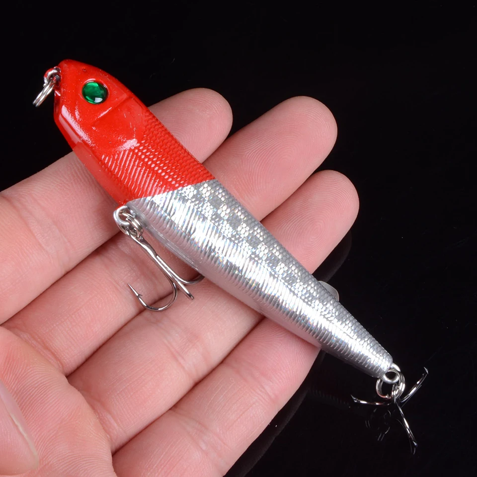 1pcs Top Water Fishing Lure Wobbler Hard Plastic Artificial Surface Pencil Minnow 8.5cm 10g with 3D Eyes