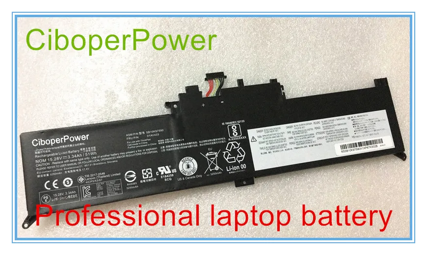 

Original15.28V 3.34Ah 51Wh 01AV433 Battery For 01AV433 SB10K97590 Laptop