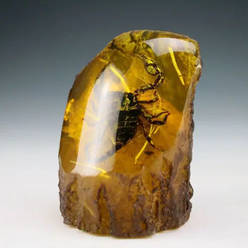 

Interesting Chinese Vintage Handwork Artificial Amber Scorpion Statue Household gift decorations
