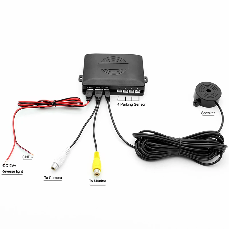 CVBS 16mm Flat Sensors Car Visible Dual Core CPU Video Parking Sensor Reverse Backup Assistance Radar Distance Alarm System