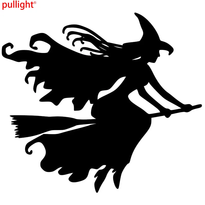 Beautiful Witch on Broomstick Car Sticker Decal Vinyl Car-styling