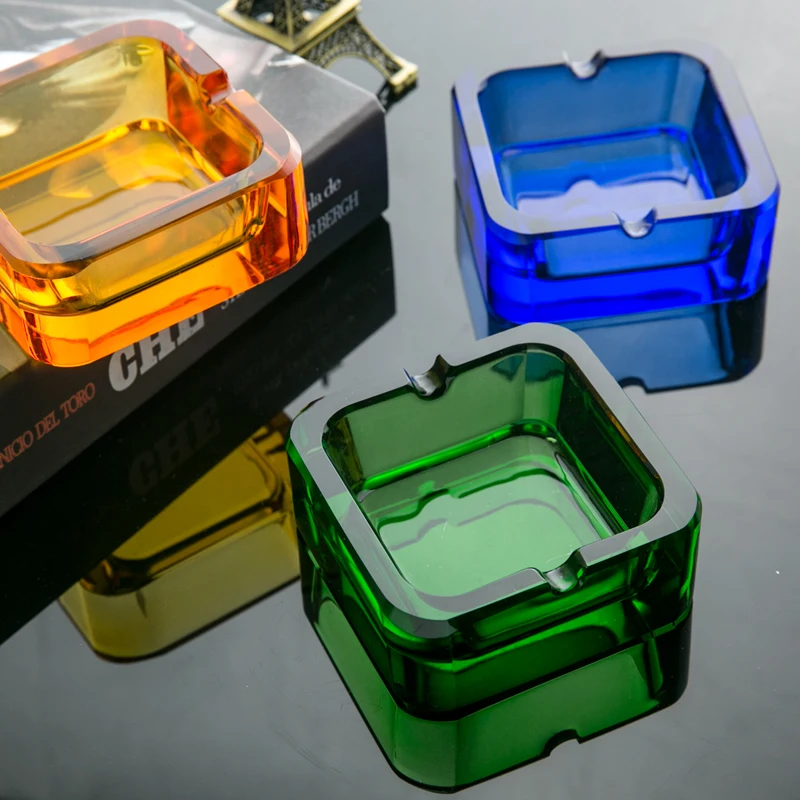9 Colors Simple Crystal Creative Trumpet Boutique Ashtray Room Hotel Bedroom Bar Exquisite Glass Decorative Small Ashtray