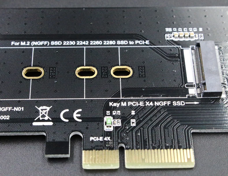 PCIe a NGFF tarjeta adaptador PCI-E X4 a NGFF (M2) SSD Disco Duro adaptador tarjeta llave M