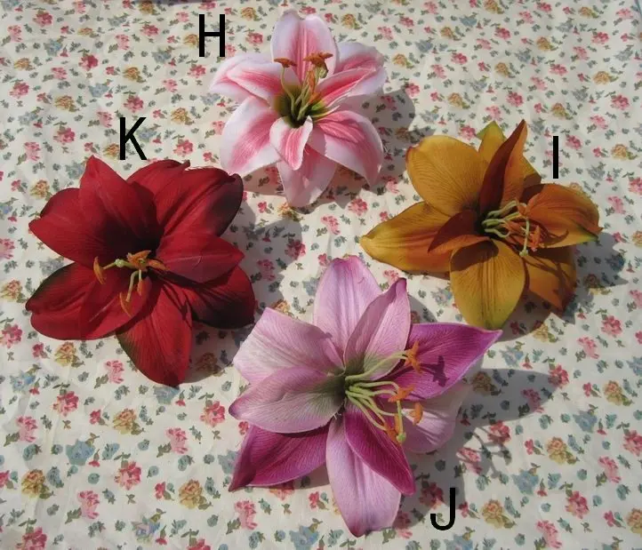 120X(13CM) BIG SILK LILY FLOWER HEAD ,DIY HAIR FLOWER ACCESSORY, MANY COLORS FOR SELECTION, WEDDING