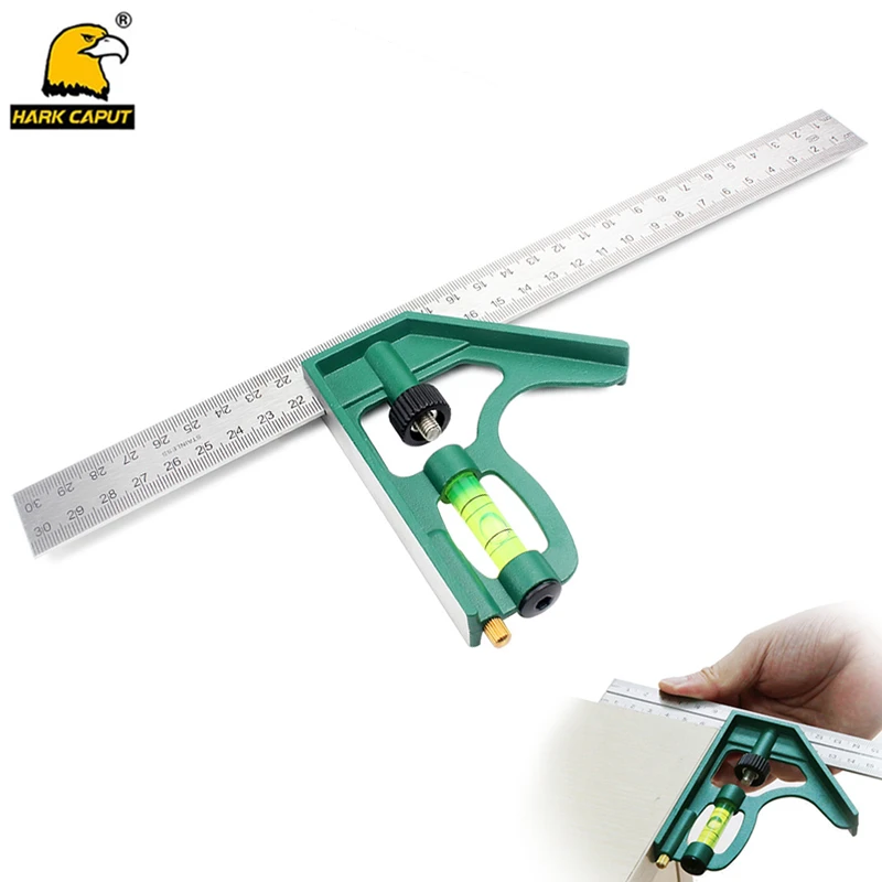 12''/300mm Combination Angle Ruler Universal Mobile 45/90 Degree Square Ruler With Bubble Level For Machinist Measuring Tools