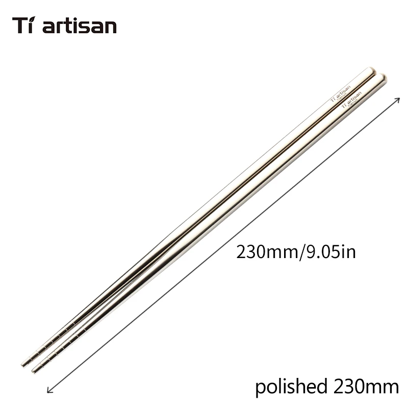 Tiartisan kitchen accessories Chinese Chopsticks Titanium Hollow Square Ultralight  Palillos Chinos Eco-friendly Tableware