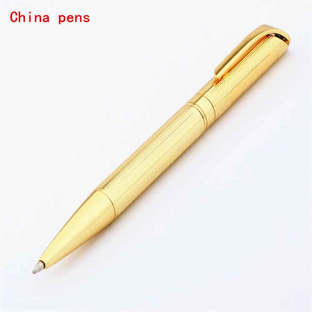 Luxury quality pen 719 Golden Business office Medium nib Ballpoint Pens New Student office stationery