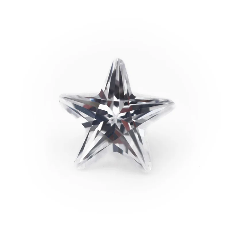 Größe 3x3mm~10x10mm Sternförmig Geschnittene Lose CZ-Steine AAAAA Weißer Kubischer Zirkonia Synthetischer Edelstein für Schmuckherstellung – Detail 1