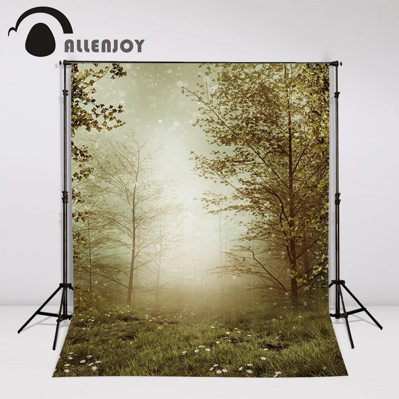 Allenjoy studio photography backgrounds Grassland trees fog forest newborn nature backdrops fotografia photographic wallpaper