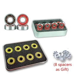 Original Feifan ILQ9 608 Bearing for Inline Skates Skateboard Scooter ILQ-9 Bearings for Slalom FSK Speed Skating with Iron Box