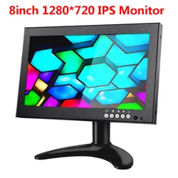 EYOYO EM08G 8 inch 1280*720 IPS HDMI Monitor Resolution Support VGA/AV/BNC/SPEAK Input for PC TV CCTV Camera Security Raspberry