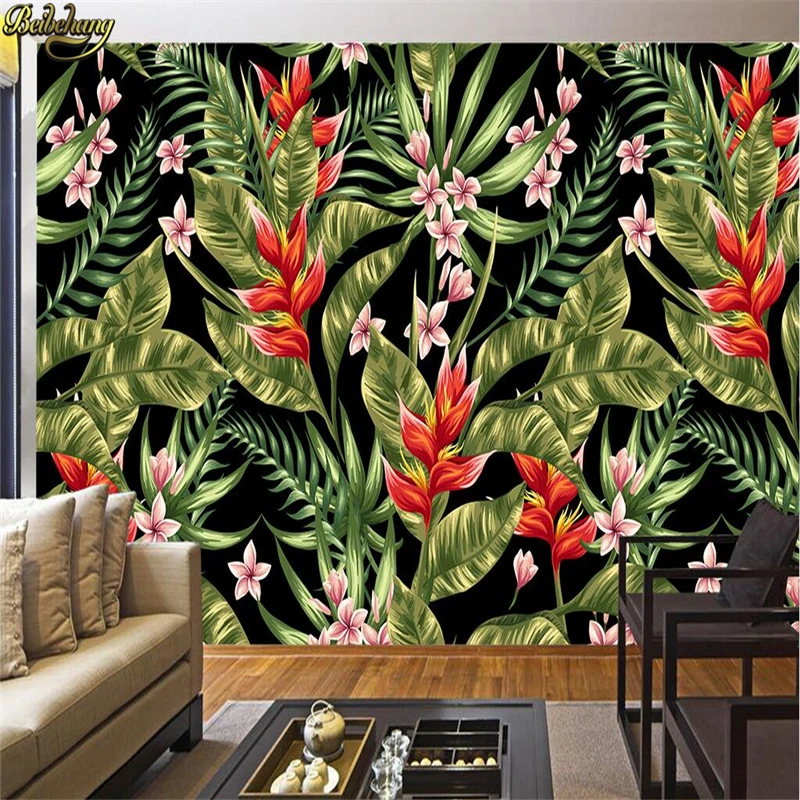 

beibehang Custom Photo Wallpapers Hand-painted Chrysanthemum Plant Flower Southeast Asian Style Cafe Restaurant Background Mural