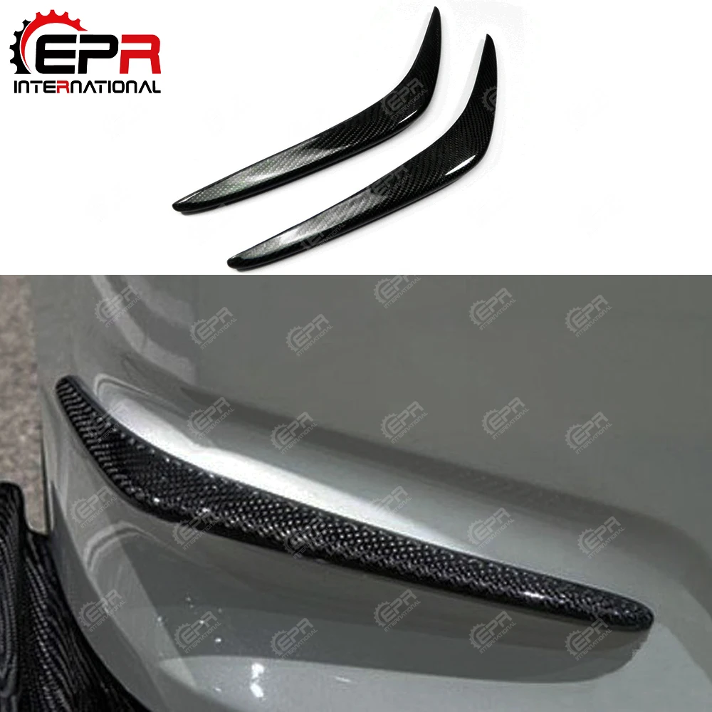 

For Nissan R35 GTR AS Style Carbon Fiber Front Bumper Canard Trim For R35 Glossy Carbon Front Splitter Lip Body Kit GT-R