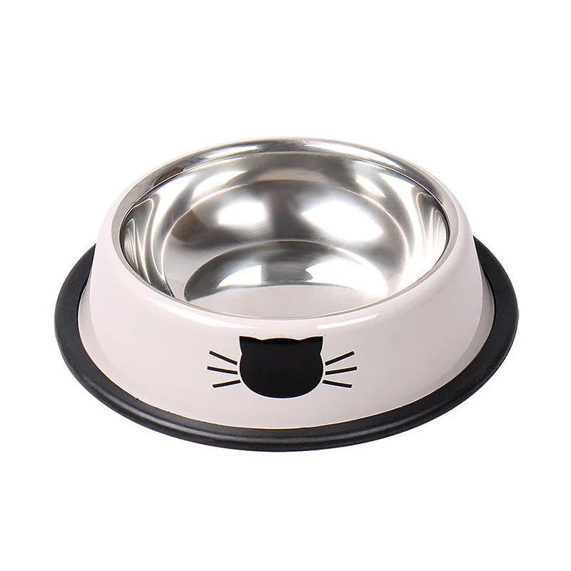 

Pet Bowl Stainless Steel Cat Food Bowl with Non-slip Rubber At The Bottom