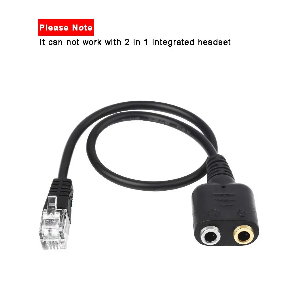 1PC 25cm RJ9 Male To Dual 3.5mm Female Plug Headset Jack Phone Audio Adapter Cable For PC Computer Headset Telephone Using