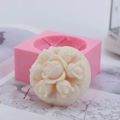 

Silicone Mould Soap Round Rose Flowers DIY Handmade Soap Making Mold Rubber Eco-friendly 001 PRZY CE / EU,FDA,SGS,CIQ