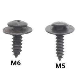 KE LI MI 20Pcs Fixed Auto Car Body Fender Screws M5 M6 Metal Rivet Fastener Cross Self Tapping Phillips Screws