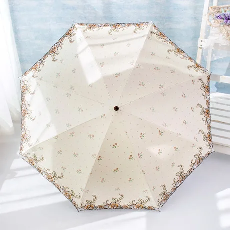 Creative Lace Flower Two Fold Dual-folding Umbrella Parasol Adult Women Female Sunny And Rainy Fresh Princess Sunshade Umbrella