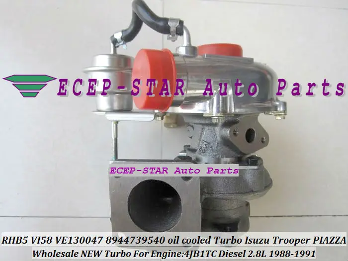 

RHB5 VI58 VE130047 8944739540 oil cooled TURBINE TURBO Turbocharger Fit For Isuzu Trooper PIAZZA 4JB1TC Diesel 2.8L 1988-1991