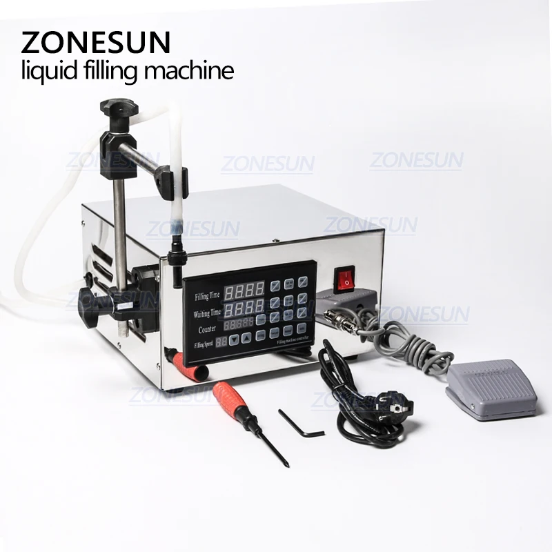 ZONESUN 5ml ไม่จำกัดไฟฟ้าน้ำนมปั๊ม Micro-คอมพิวเตอร์ขนาดเล็กขวดกึ่งอัตโนมัติ Liquid Filling Machine