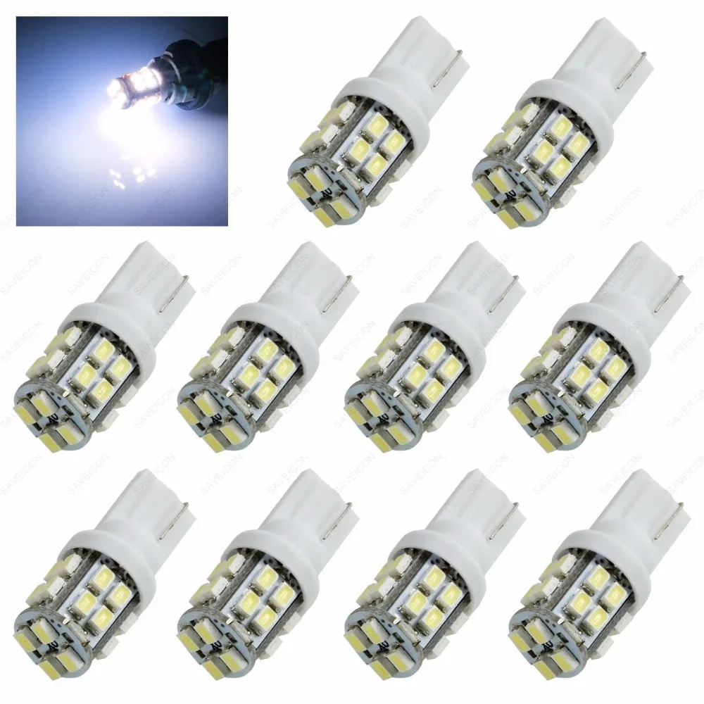 10 Pecas Branco/Vermelho/Azul / Ambar/Verde /RosaT10 20 SMD 3528 Luzes Lampadas 194 168 W5W LED Pingo Leds Pingao  Luz do Carro