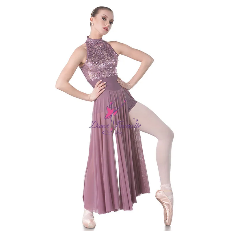 Dance Favourite Dance Costumes 18015 Sequin Lance Bodice with mesh Long Skirt Lyrical  Ballet Dress Dance Costumes