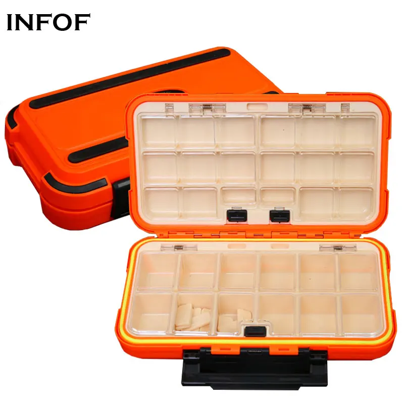 

INFOF Waterproof Fishing Tackle Box S/M/L Adjustable Compartments Storage Case Fishing Lure Accessories Box