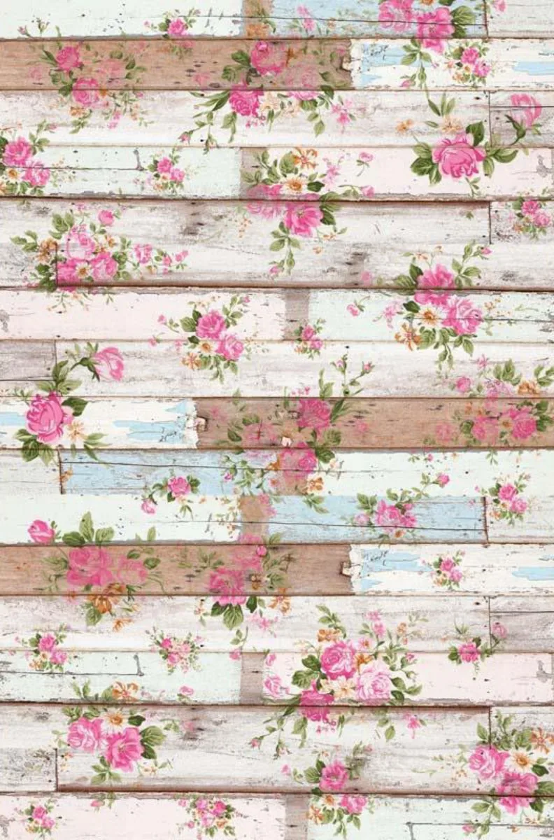 Flor rosa folhas de madeira do vintage pano de fundo poliéster ou vinil alta qualidade impressão computador parede fundo