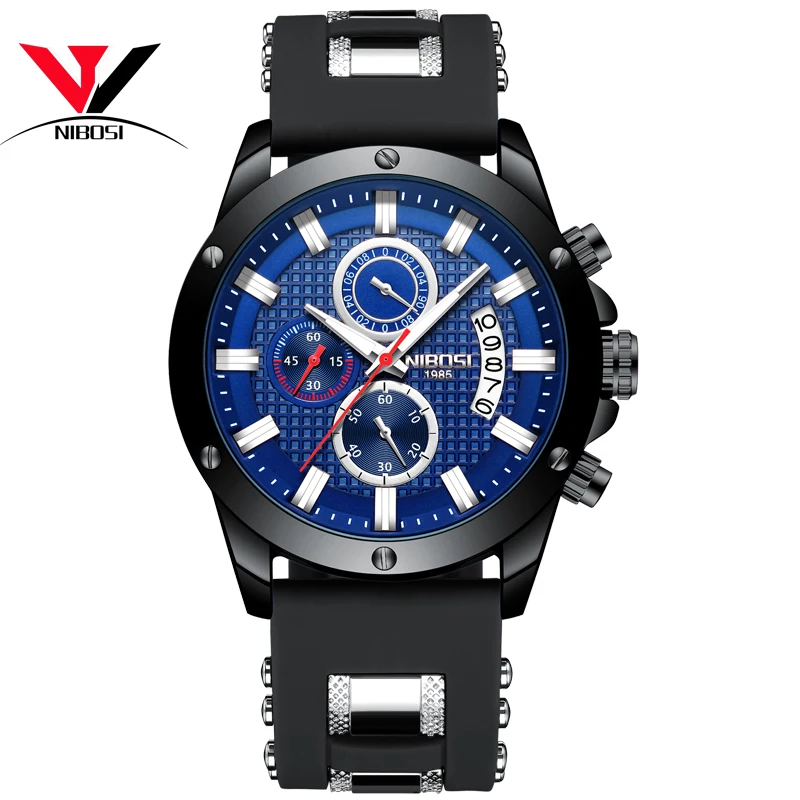 NIBOSI Men Sports Watch Top Brand Luxury Waterproof Military Army Watch Man Clock Outdoor Watch Relogio Masculino Esportivo