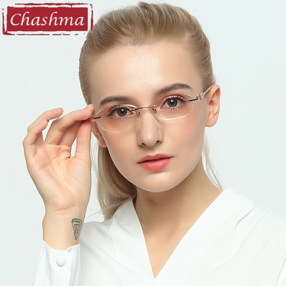

Chashma Prescription Glasses Women Diamond Trimmed Tint Lenses Eyeglasses Frames Spectacles for Female Fashion Colored Stones