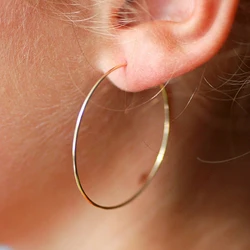 Gold Filled Hoop Earrings 925 Silver Jewelry Handmade Brincos Charm Hammered Pendientes Earrings For Women Boho Oorbellen