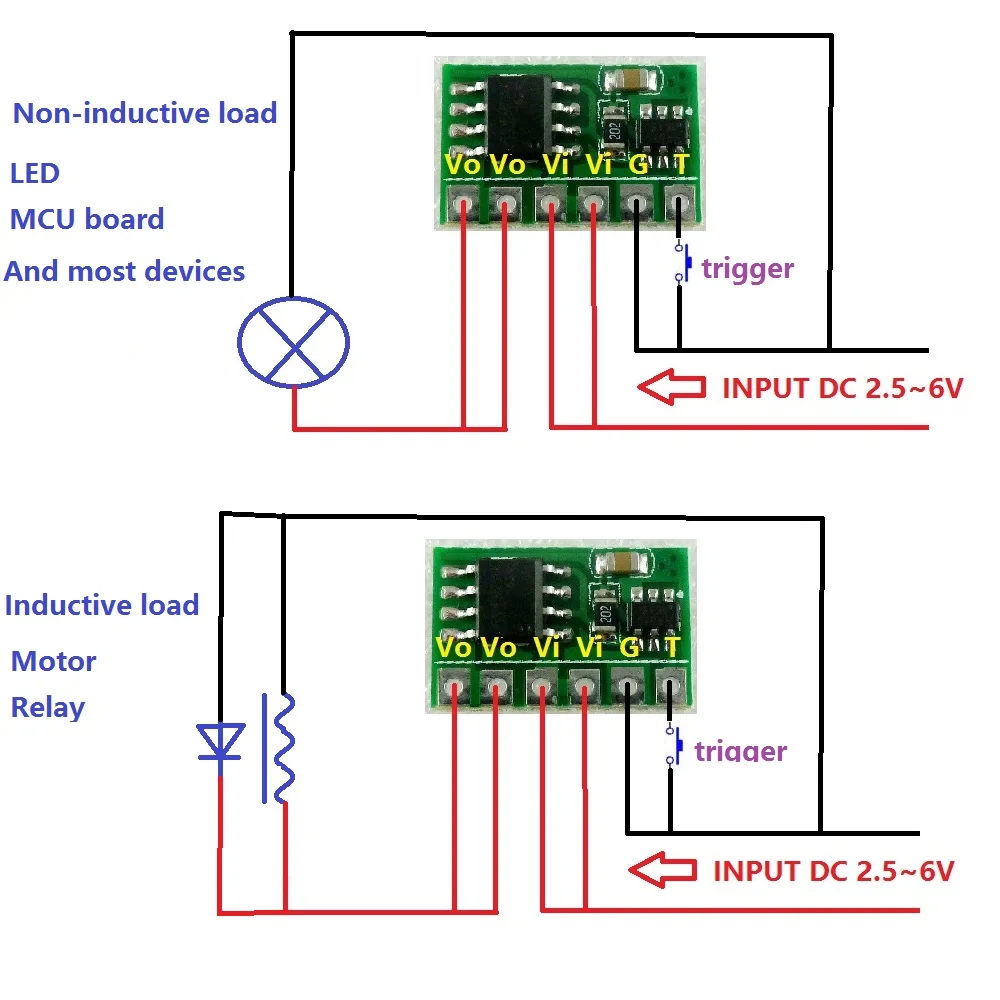 6A DC 3V 3.3V 3.7V 5V Electronic Switch Latch Bistable Self-locking Trigger Board for LED Motor Driver Solar Lithium battery