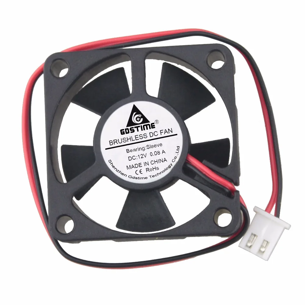 Gdstime 50 Pieces 2Pin 3.5cm 35x35x10mm DC 12V Brushless Cooler Cooling Fan 35mm x 10mm 3510