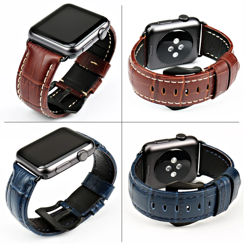 MAIKES Leather Strap For Apple Watch Band 49mm 45mm 41mm 44mm 40mm 42mm 38mm Series 8 7 SE 6 5 4 3 2 iwatch Bracelet Watchbands