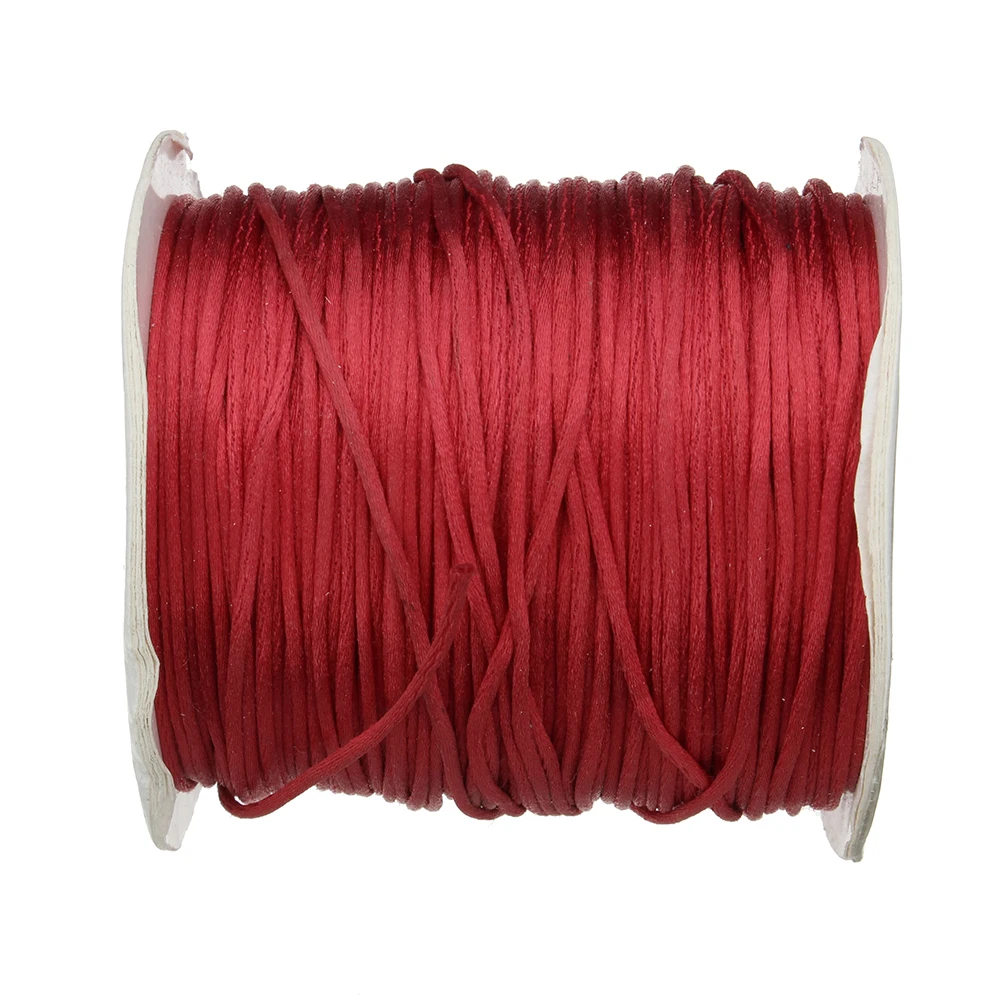 Wholesale 70M/Spool 1MM Mix Color Nylon Black Satin Chinese Knotting Silky Macrame Cord Beading Braided String Thread