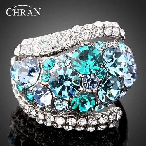 

Chran Classic Brand Finger Rings Jewelry Ladies Gifts Wholesale Silver Color Charm Crystal Wedding Rings for Women