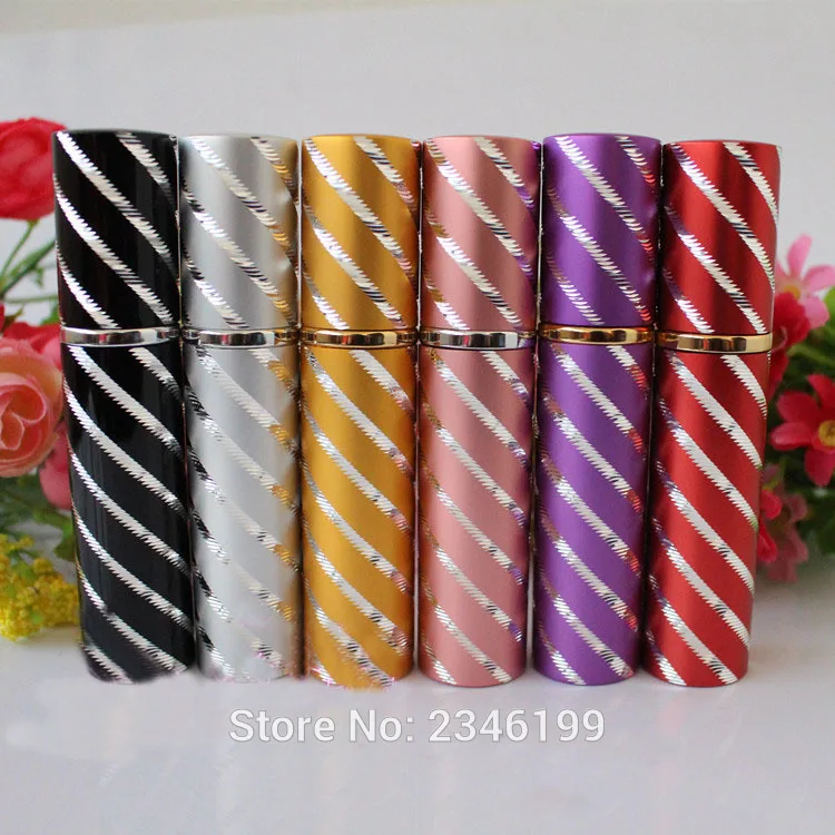 12ML 50Pcs/Lot Twill Aluminum Perfume Spray Bottle Lipstick Style Empty Bottle.