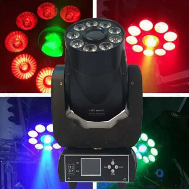 High Brightness 90W LED Spot gobo + 9x18W RGBWA+UV 6in1 wash Moving Head Light DMX Beam Wash Stage Effects for DJ Party Show