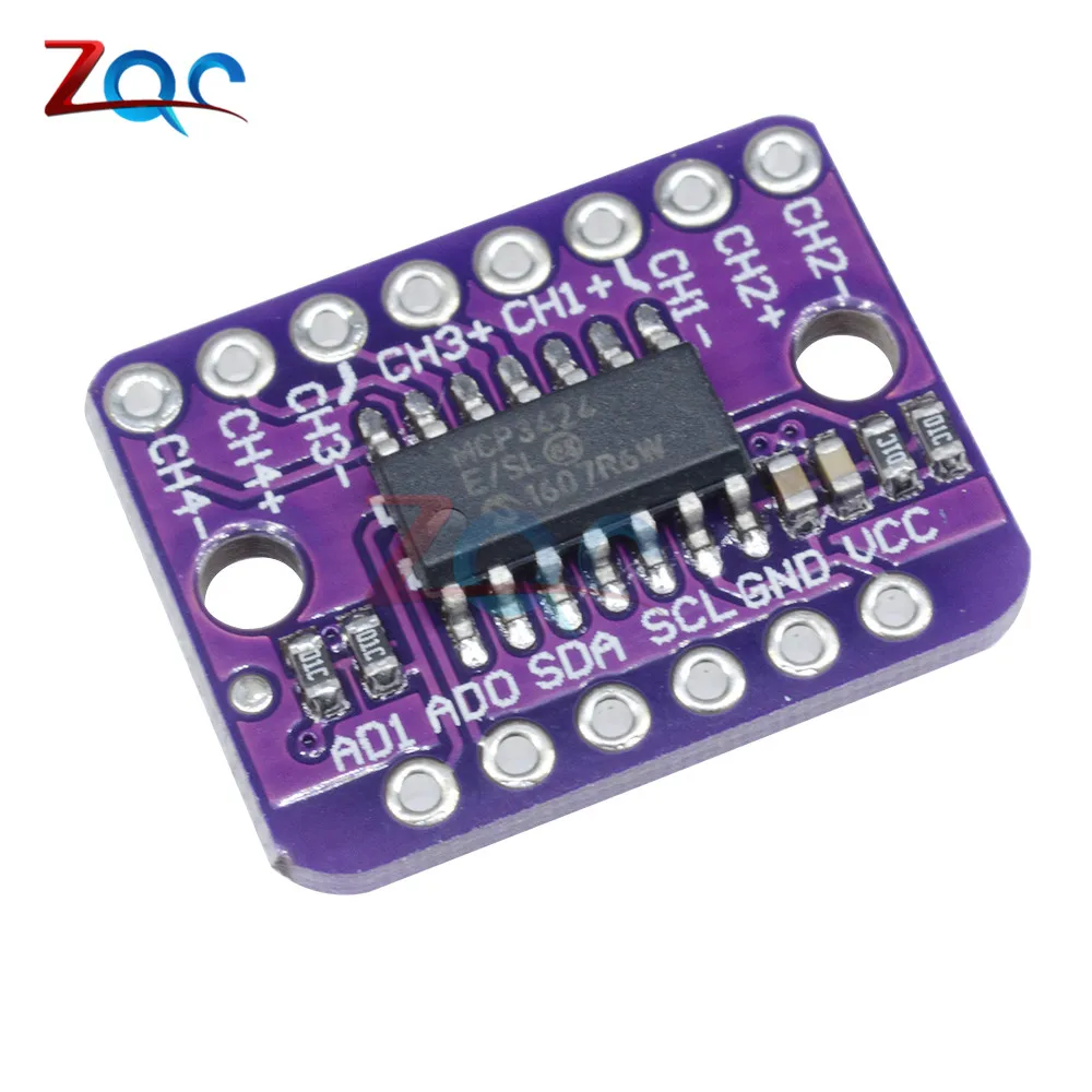Convertidor Digital MCP3424 I2C a/d, módulo amplificador de ganancia programable para Arduino Raspberry Pi
