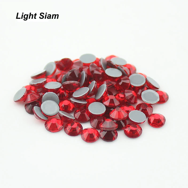 SS6-SS30 Light Siam Hot-fix Rhinestone Flatback Rhinestones for Needlework Iron On Crystal Strass DIY Clothes and Decoration